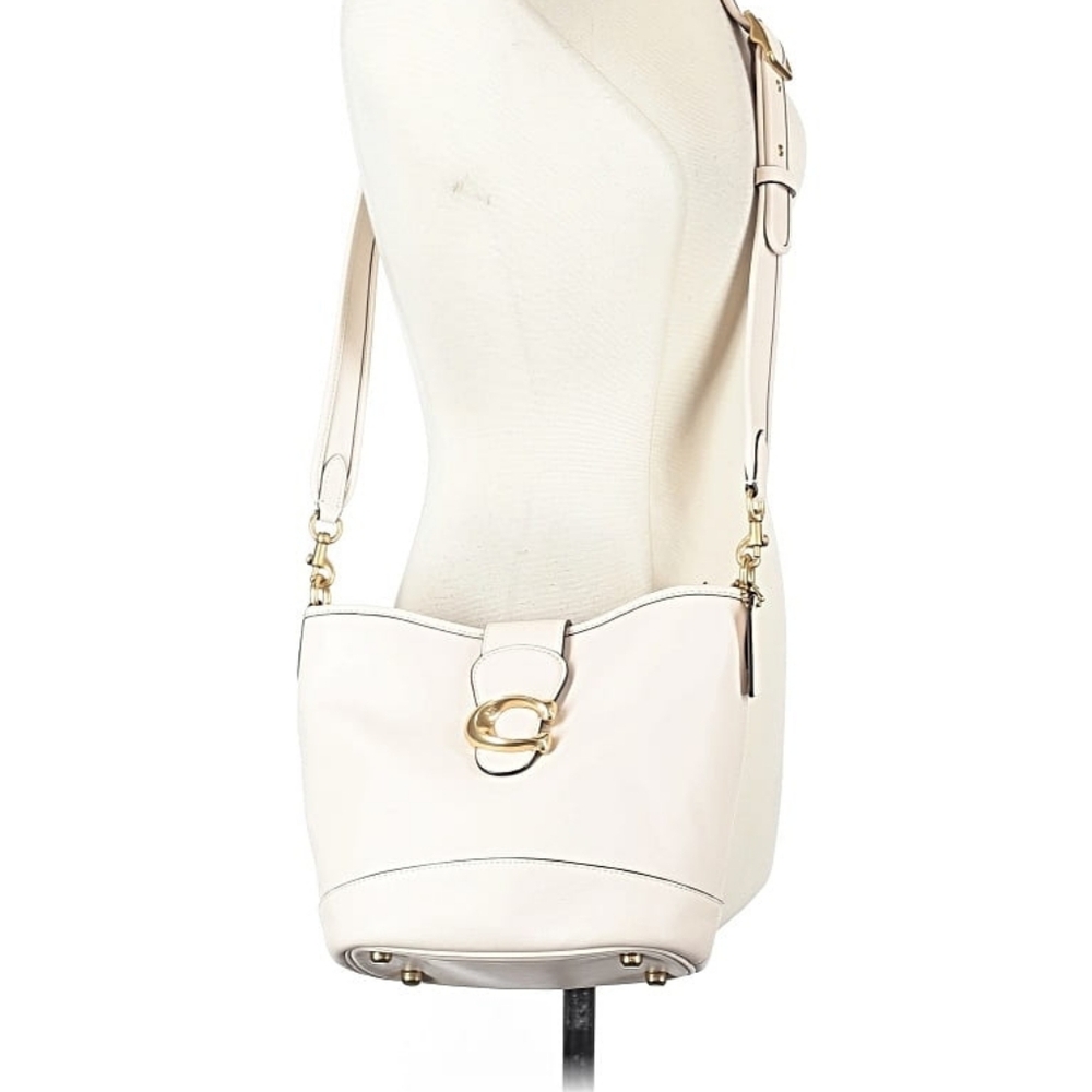 Coach Tali Bucket Bag Soft Leather Chalk Color Medium Size Excellent Condition - Picture 3 of 16